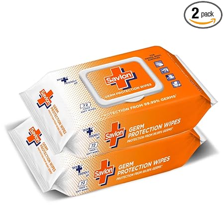 Savlon Germ Protection Wipes - 72s Pack (Pack of 2)