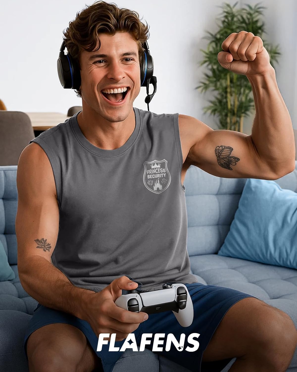 Flafens Tank Tops Men - Sleeveless Shirts for Men Graphic Cotton Mens Tank Tops Summer Fashion Casual Loose Fit Tanktop - Image 6