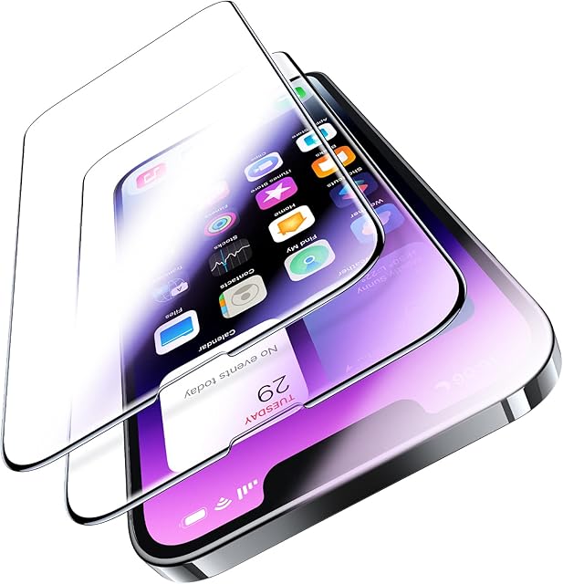 TORRAS [Industry NO.1 Shatterproof iPhone 13 Screen Protector, iPhone 14 Screen Protector Tempered Glass [Unbreakable TOP German 9H+ Glass] Full Coverage iPhone 14/13/13 Pro Glass Screen Protector