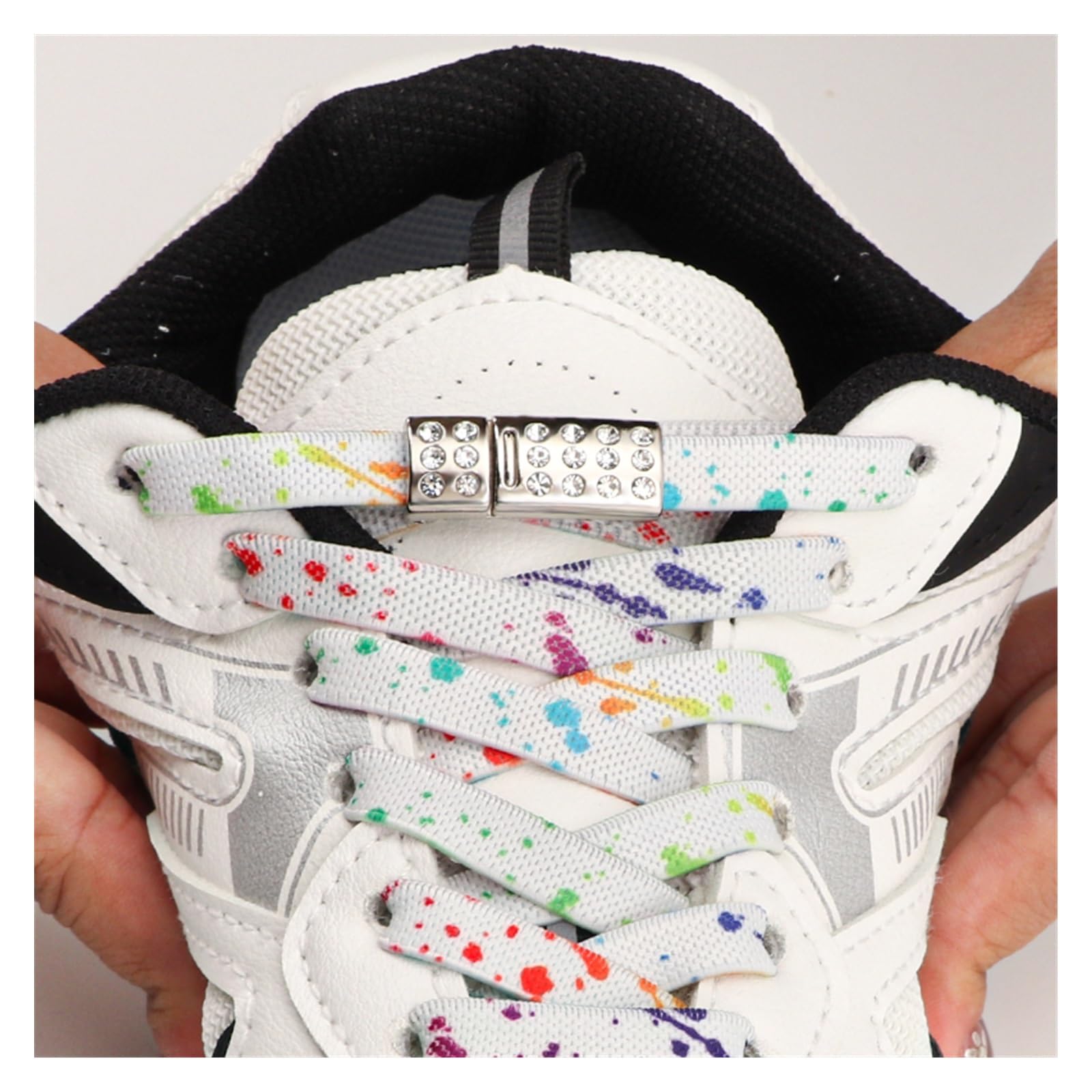 lacci per scarpe, Lacci for scarpe con diamanti senza lacci Elastici piatti for