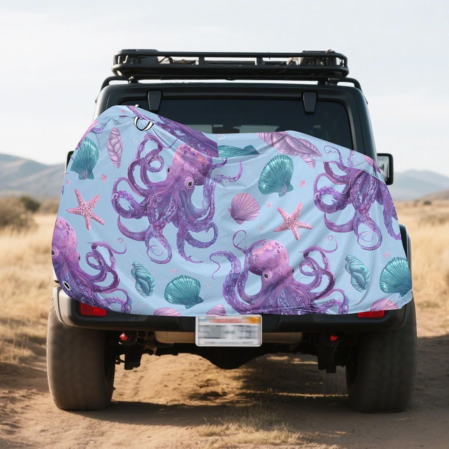 ALAZA Octopus Shell Bike Cover Waterproof Outdoor Ebike Bicycle Covers Tarp Protection for 1/2 Bikes, Sun UV Dust Wind Proof