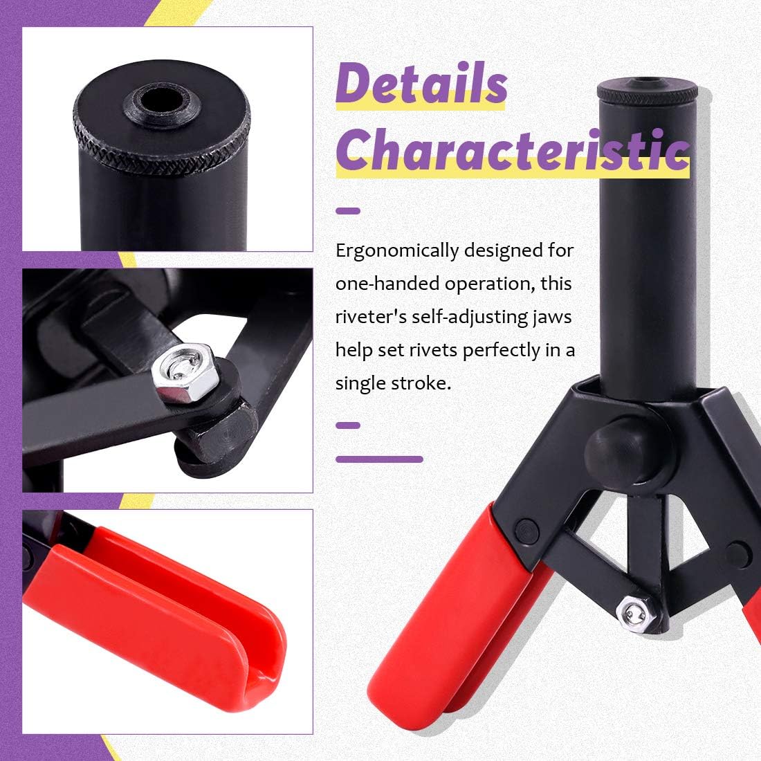 Swpeet 131Pcs Poly Rivet Gun Set with 1Pcs Rivet Removal Tool, 90Pcs Poly Rivet Assortment Kit Tool for All Plastic Rivets Safe Metal or Plastic Clips Removal - Free Fastener Remover Included