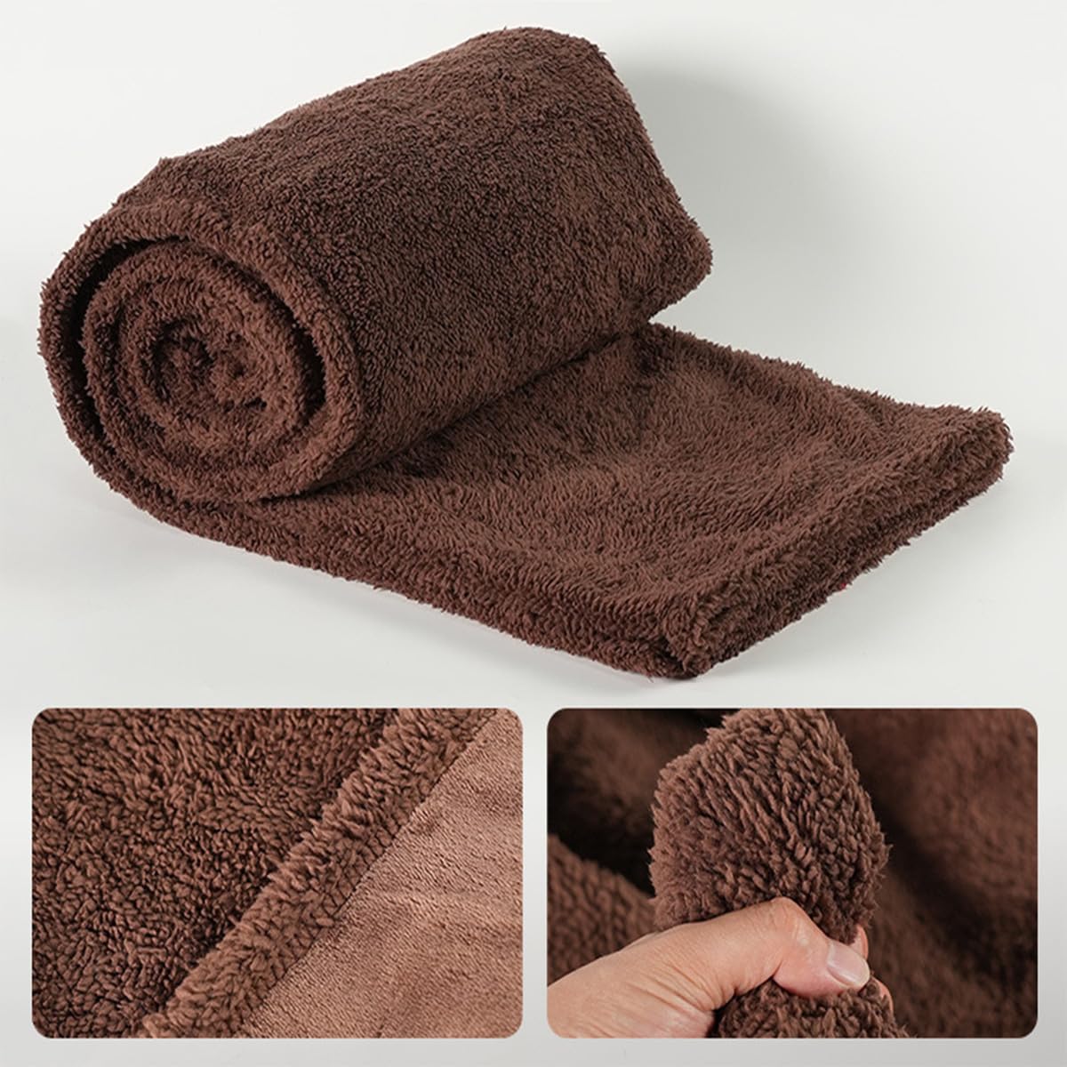 Couverture imperméable en polaire Sherpa pour animal de compagnie et chat - Couverture chaude et apaisante pour chaton - Pour canapé, voiture et chenil (noir, 145 x 216 cm)