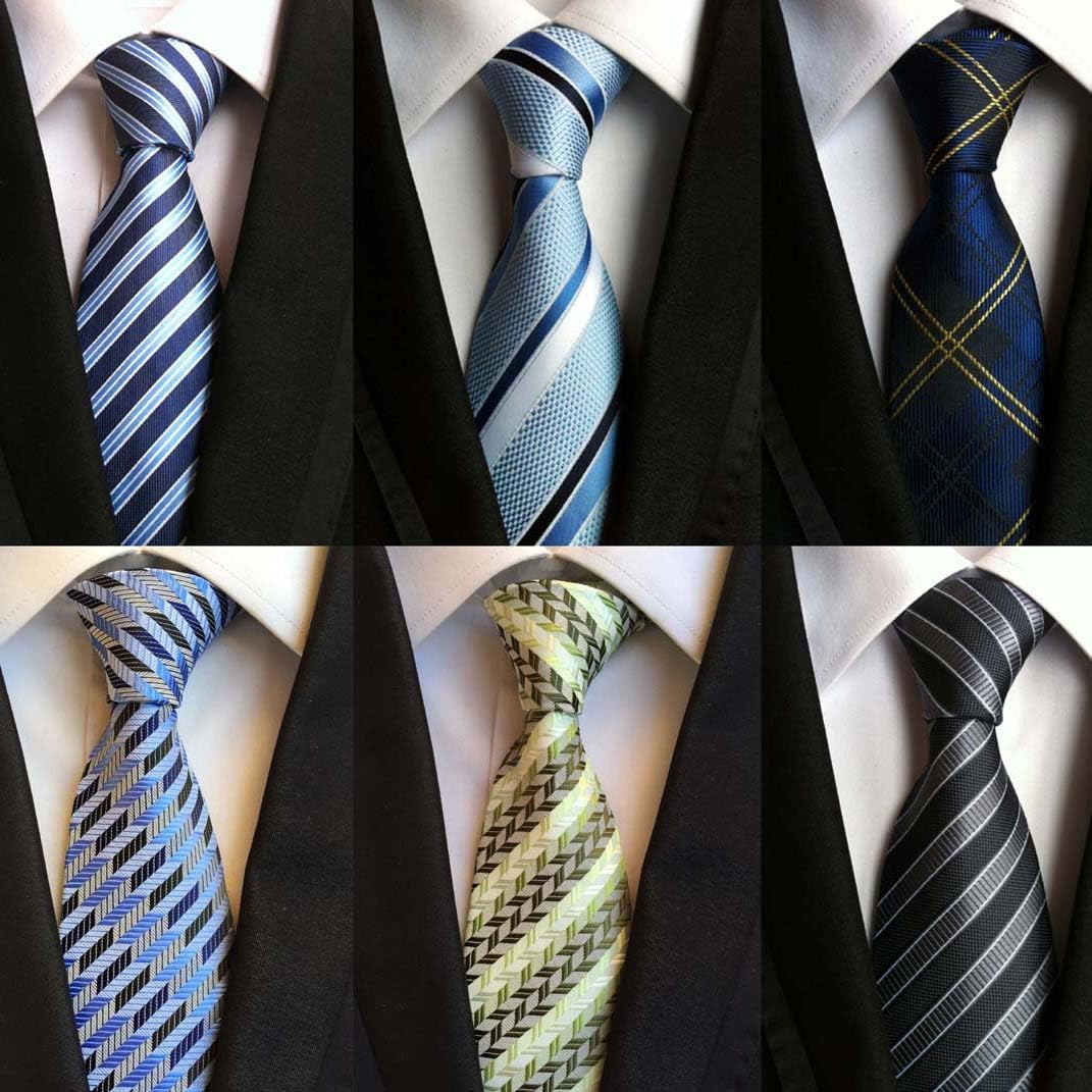 WeiShang Lot 6 PCS Classic Men's Silk Tie Necktie Woven JACQUARD Neck Ties