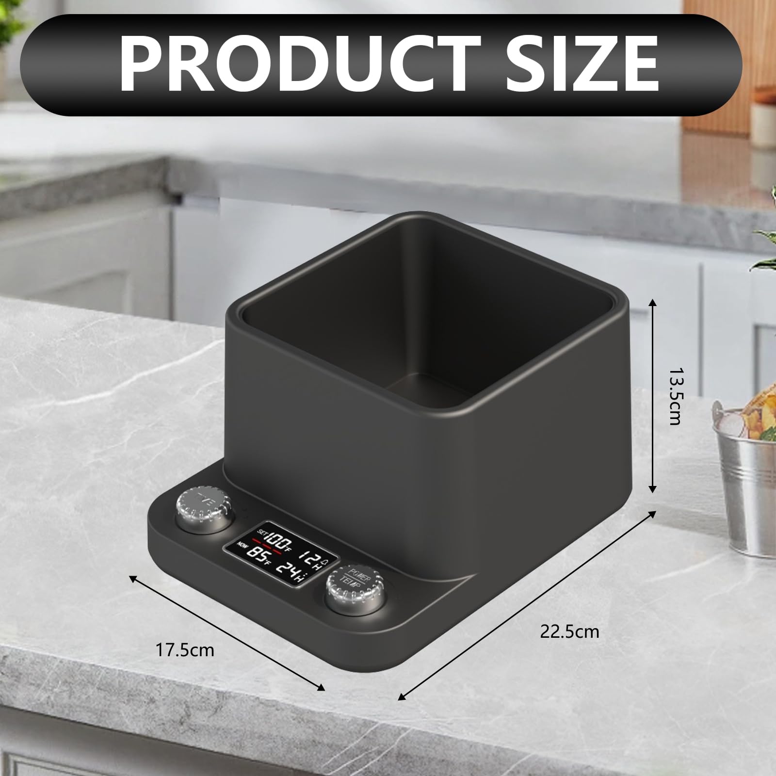 Chauffe Levain, Tapis Chauffant pour Levain Réglable au 1°F Près (70–104°F) avec Minuterie de 198 Heures et Fonction Mémoire Chauffe-levure Intelligent pour Pâtisserie Maison Fermentation du levain