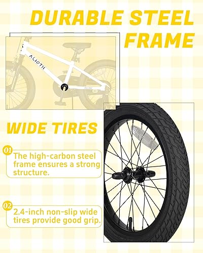 Miniatura 5 de BMX Style 12, 14, 16 pulgadas, ruedas de entrenamiento para niños, bicicleta de 20 pulgadas con soporte para niños y niñas de 2 a 14 años, posavasos