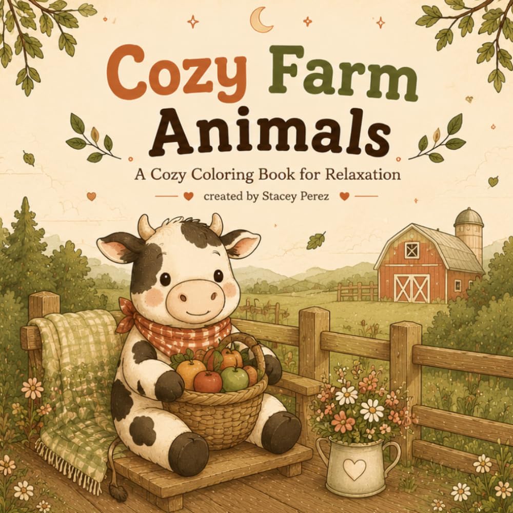 Cozy Farm Animals: A Cozy Coloring Book for Relaxation (Cozy Coloring Collection)