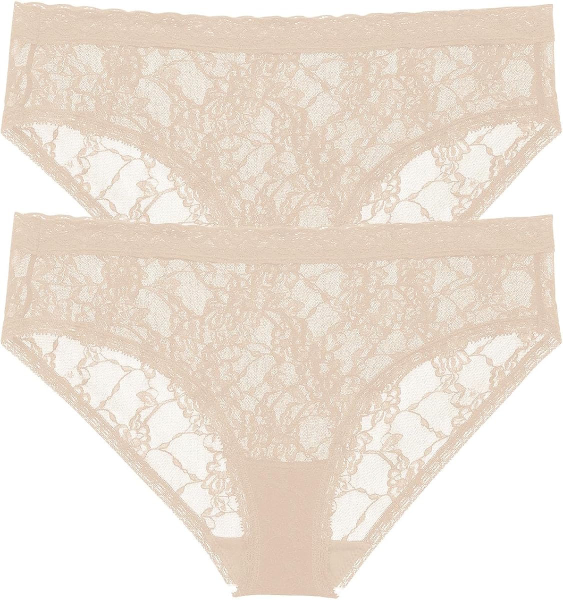 Bliss Allure Calzoncillos de encaje para niña, talla única, paquete de 2, 776303P2, Café, OS