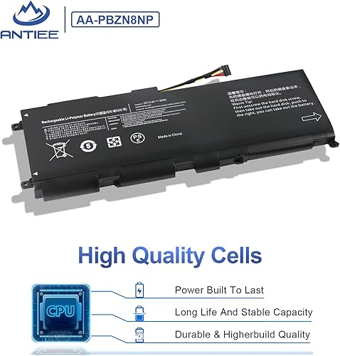 Miniatura 3 de ANTIEE AA-PBZN8NP - Batería de repuesto para Samsung Series 7 Notebook Np-700 Np-700z Np700Z7C NP700Z5A NP700Z5B NP700Z5C NP700Z5AH NP700Z7A