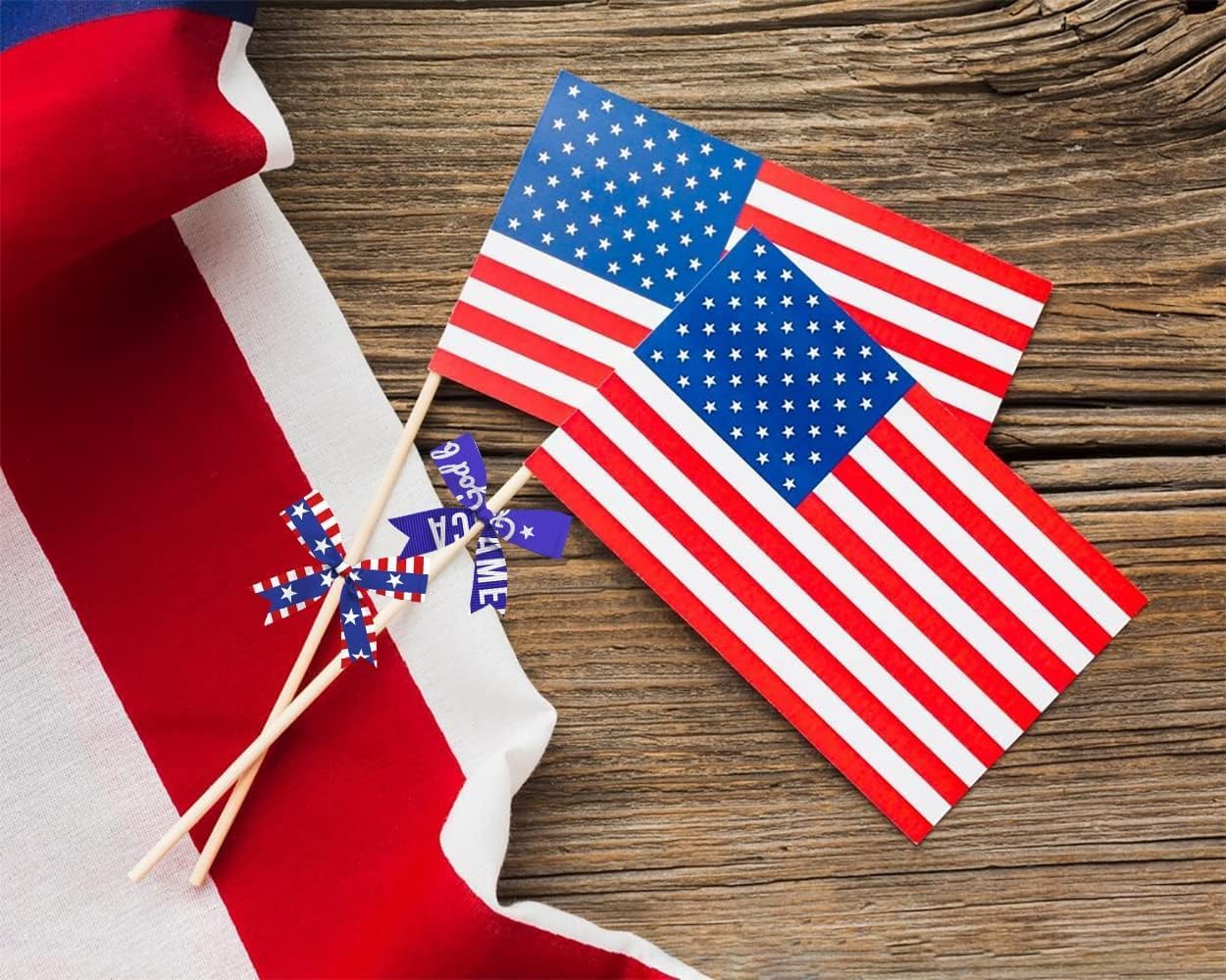 12 PCS 4th of July Patriotic Ribbons for Crafting, 3/8" Width Grosgrain Ribbons American Flags Ribbon Memorial Day Decorations Craft Ribbons for Gift Wrapping Supplies