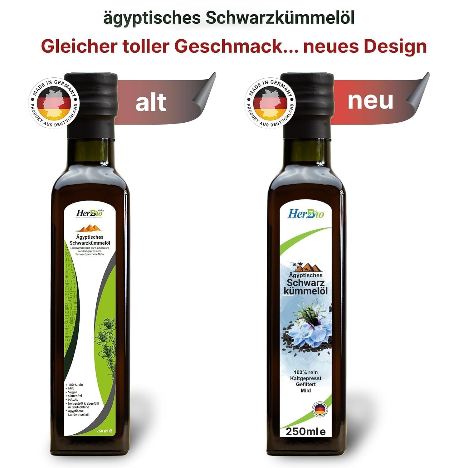 HerbBio ägyptisches Schwarzkümmelöl 250ml, 3 Stück