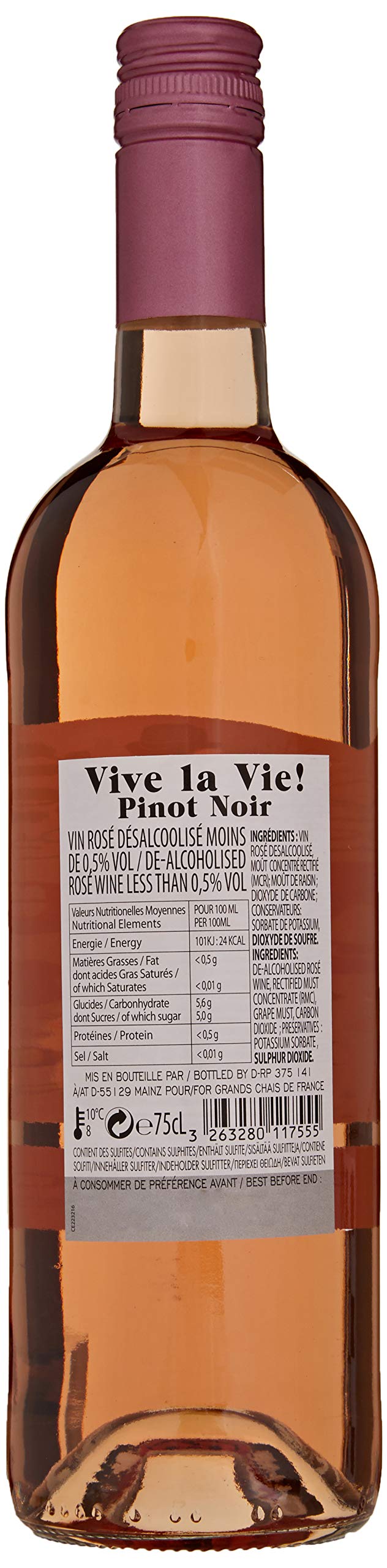 Vive la Vie - Vin Rosé Sans Alcool, Pinot Noir (6 x 0,75L)