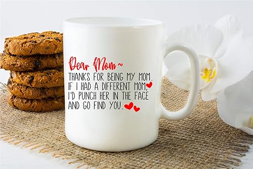 Miniatura 5 de CBTwear Taza de café divertida con texto en inglés "Thank For Being My Mom", el mejor regalo de cumpleaños para mamá, regalo único para ella de