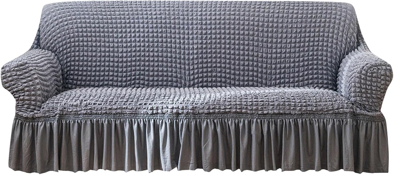 ZJGFCB Stylish Durable Fabric Couch Covers,Super Stretch Sofa Cover For Sectional Sofa,Stylish Non-Slip Sofa Slipcover With Skirt Furniture Protector(Size:1 Seater/90-140cm,Color:L)