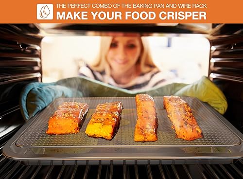 Miniatura 4 de Only Fire - Bandeja para hornear de acero inoxidable con rejilla para ahumadores y parrillas de pellets, accesorios para hornear de cocina