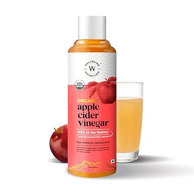 Wellbeing Nutrition Organic Himalayan Apple Cider Vinegar (ACV) with Mother of Vinegar | 2X Strands of Probiotic and Enz