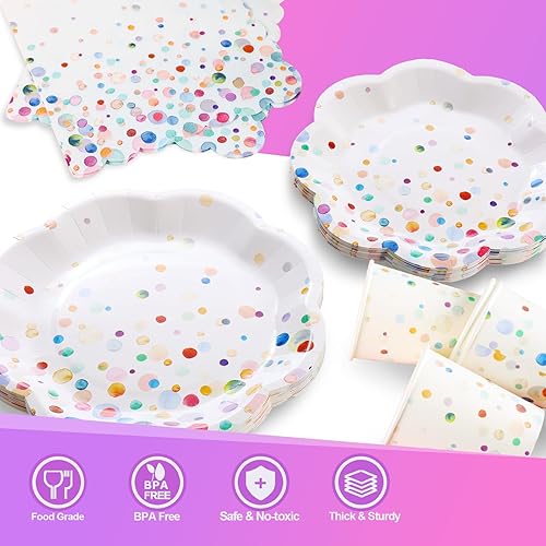 Miniatura 10 de Gudvilla 200 platos y servilletas azul marino para fiestas, platos de papel azul marino para 50 invitados, platos de cumpleaños azules y plateados