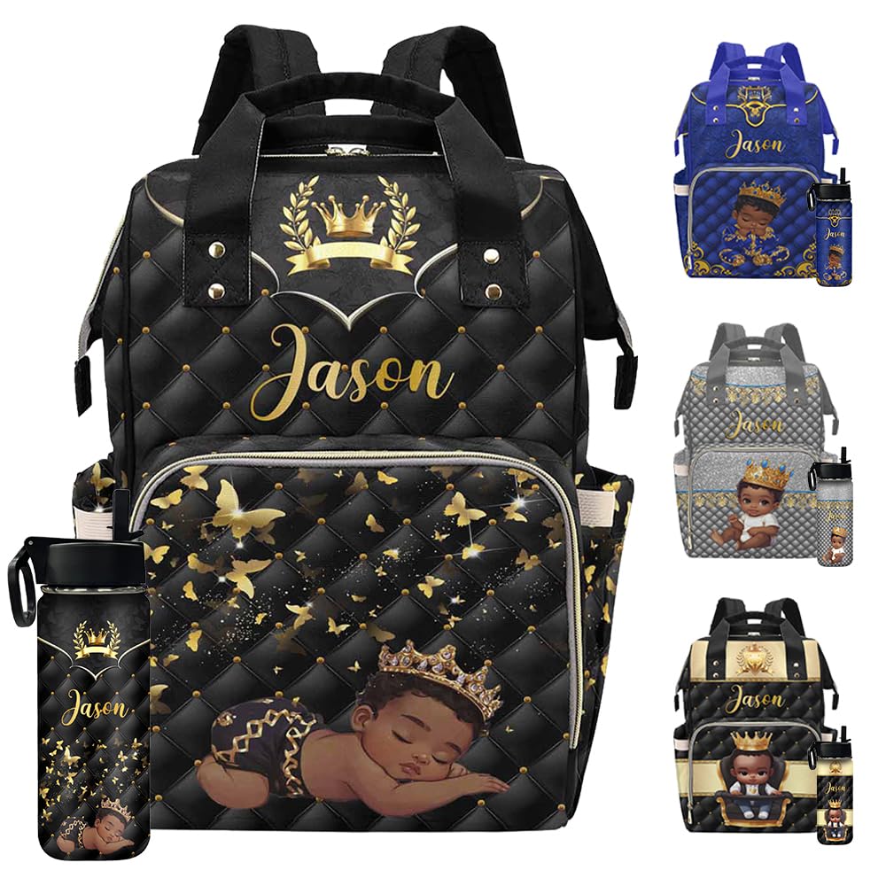Artsadd Personalized Diaper Bags for Men Women, Custom Prince Print Backpack Customized Nappy Mommy Bag Backpack for Travel, Camping, Hiking Picnic,