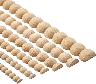 Dylrauoza 15 Pack Beaded Wood Trim Molding - Unfinished Half-Round 15.75" DIY Decorative Beech Trim for Walls, Furniture, Cabinets & Crafts