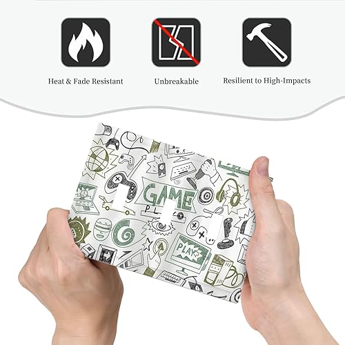 Vista 740 de Cubiertas decorativas de salida de estrella de mar playera, tablero de madera azul de concha de mar de 1 banda, decoración individual GFCI, placa