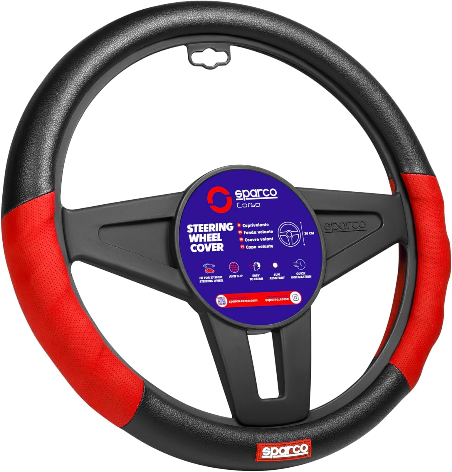 SPARCO SPC1102L Steering Wheel Covers red-Black