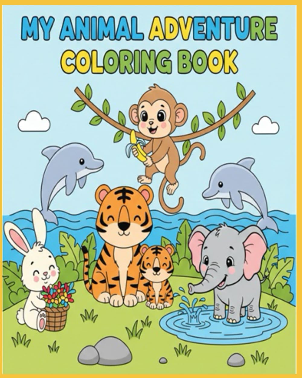 Happy Animals Coloring Adventure: Fun Coloring Pages for Kids Ages 4–8