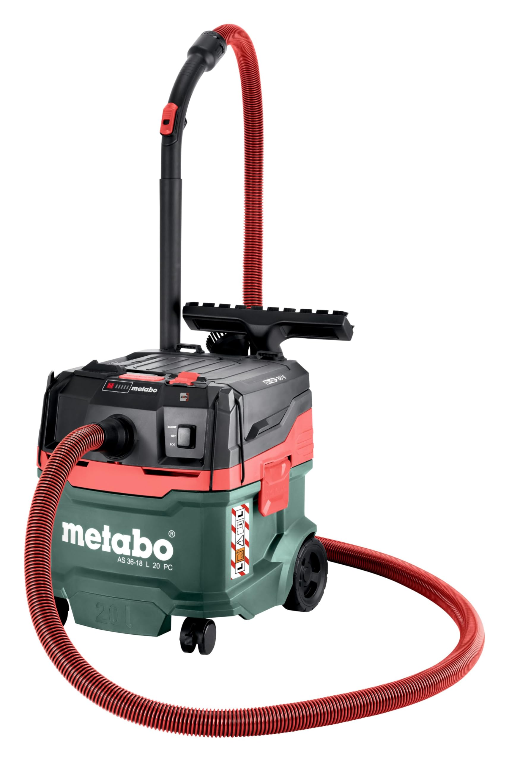 Metabo Aspirateur sans Fil AS 36-18 L 20 pièces 18 V, Classe de poussière L, avec Mode Boost, sans Batterie, arrêt d'aspiration Lors de l'aspiration Humide, système Quick, aspirateur Eau et poussière