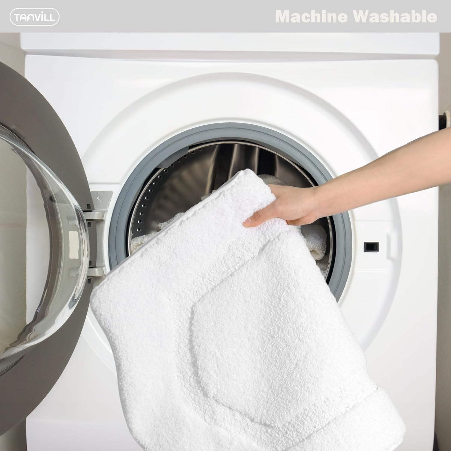 Bathroom Rugs Runner 24x60, Long Bath Rug Non-Slip, Extra Soft Absorbent Shaggy Large Bath Mats for Bathroom, White