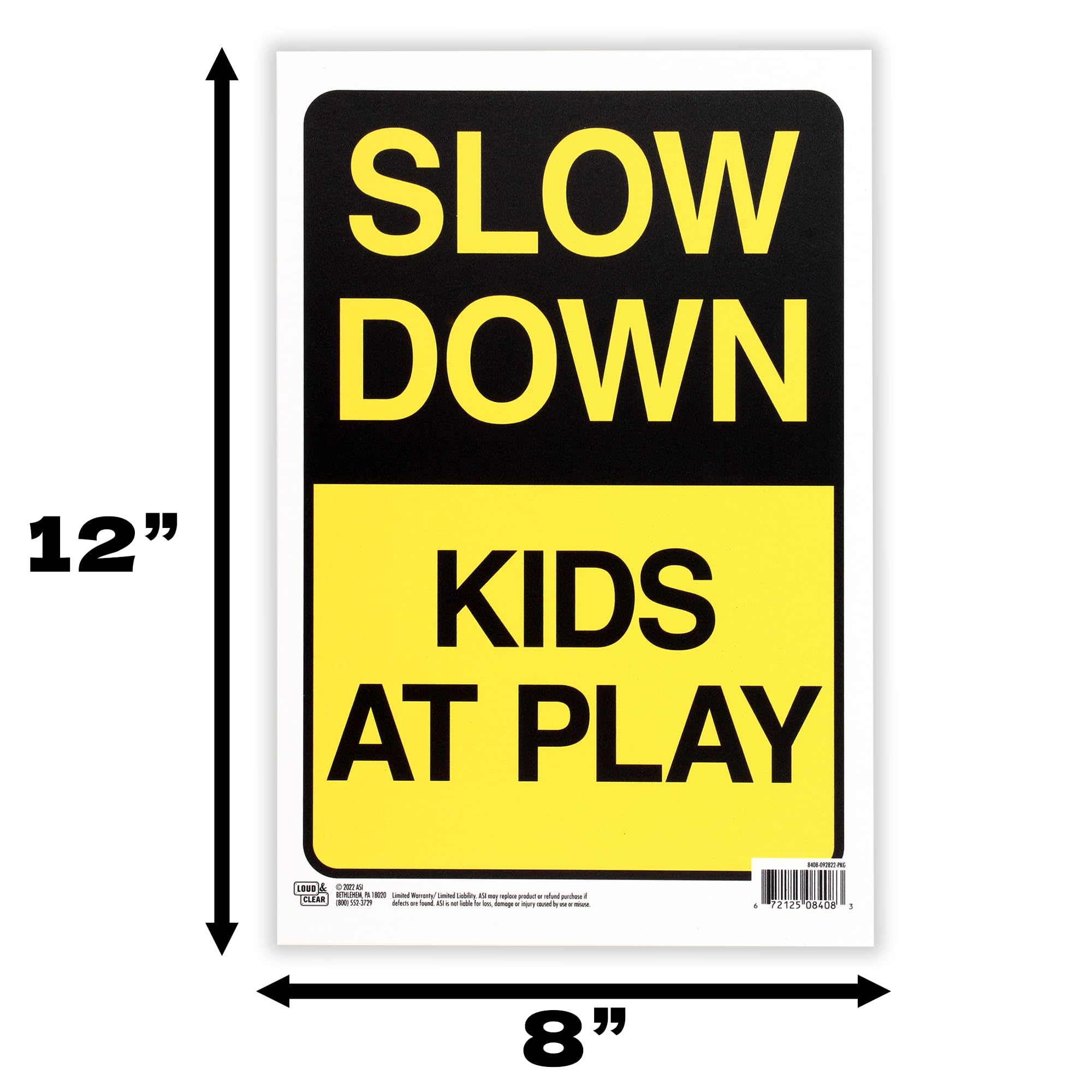 BESTWD Slow Children At Play Sign – 12x16 Inch Aluminum Metal Street Sign, Weather-Resistant For Yard, Neighborhood Safety