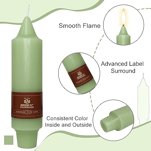 Miniatura 3 de Velas cónicas sin perfume de 5 pulgadas, color verde claro, 4 velas pequeñas sin humo para cena, hogar, boda, fiesta, decoración del hogar