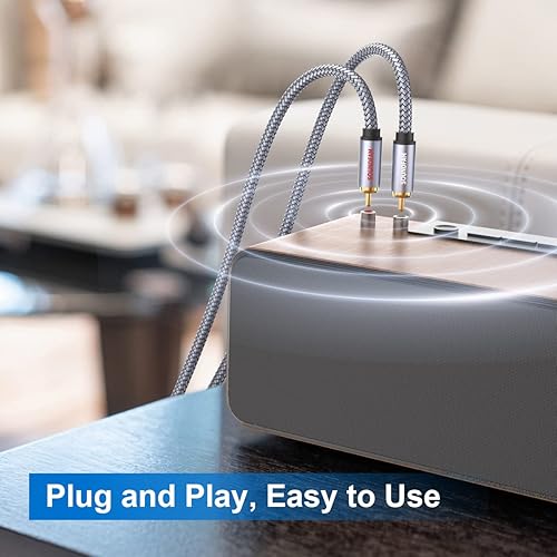 Vista 21 de Divisor RCA de 3 pies/3.3 ft, divisor RCA Y de 1 macho a 2 machos, cable de audio estéreo digital, transmisión bidireccional, doble blindaje