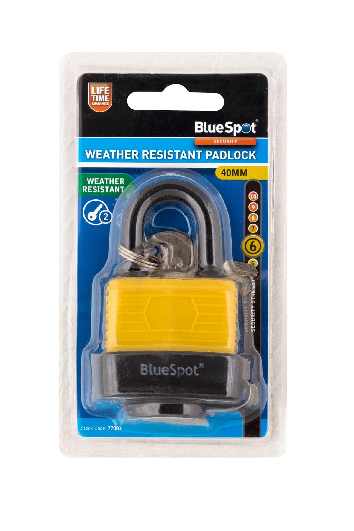 Fort Knox Yellow 77007 40 Mm Weather Resistant Padlock