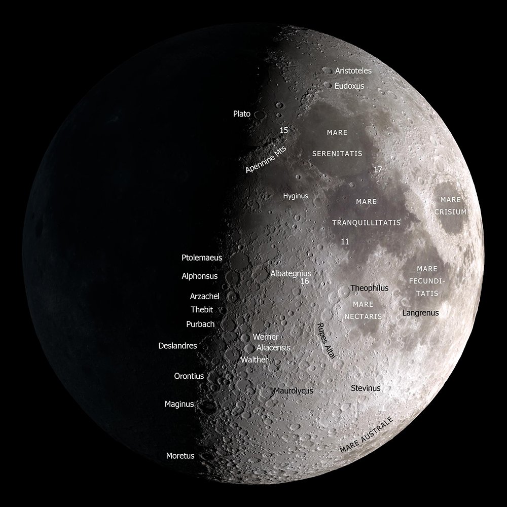 NASA Moon Mapped mapa lunar extra grande para decorar tu estudio 5