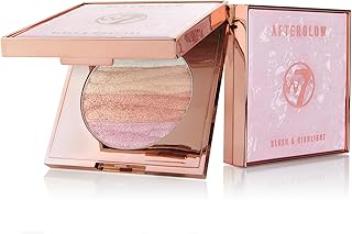 W7 Afterglow Blusher & Highlight Compact - Po...