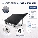 KELI - Connected Autonomous Solar Kit - Ready to Plug and Play Solution - Full Black Katezer Panel - Easy Installation - Production Monitoring - 3 Installation Types - Floor, Wall, Balcony (KIT DOUBLE - 3