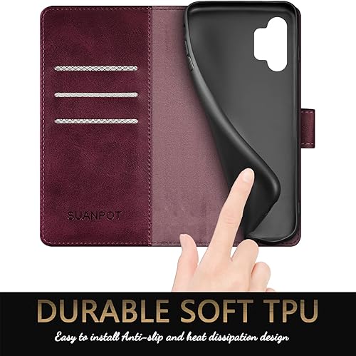 Miniatura 6 de SUANPOT Funda tipo cartera para Samsung Galaxy A13 5G4GA04A04S4G con bloqueo RFID, tarjetero y tarjetero de piel sintética, funda protectora de piel
