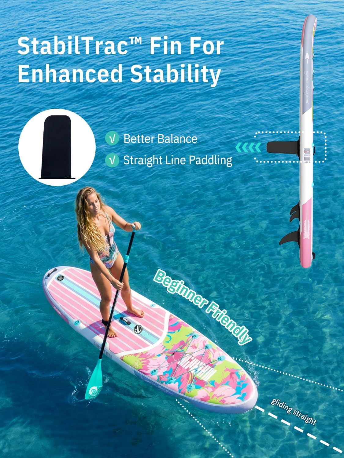 Niphean Inflatable Stand Up Paddle Board with SUP Accessories, Anti-Slip EVA Deck, 10’6’’ Inflatable Paddle Boards for Adults & Youth of All Skill Levels - Image 5