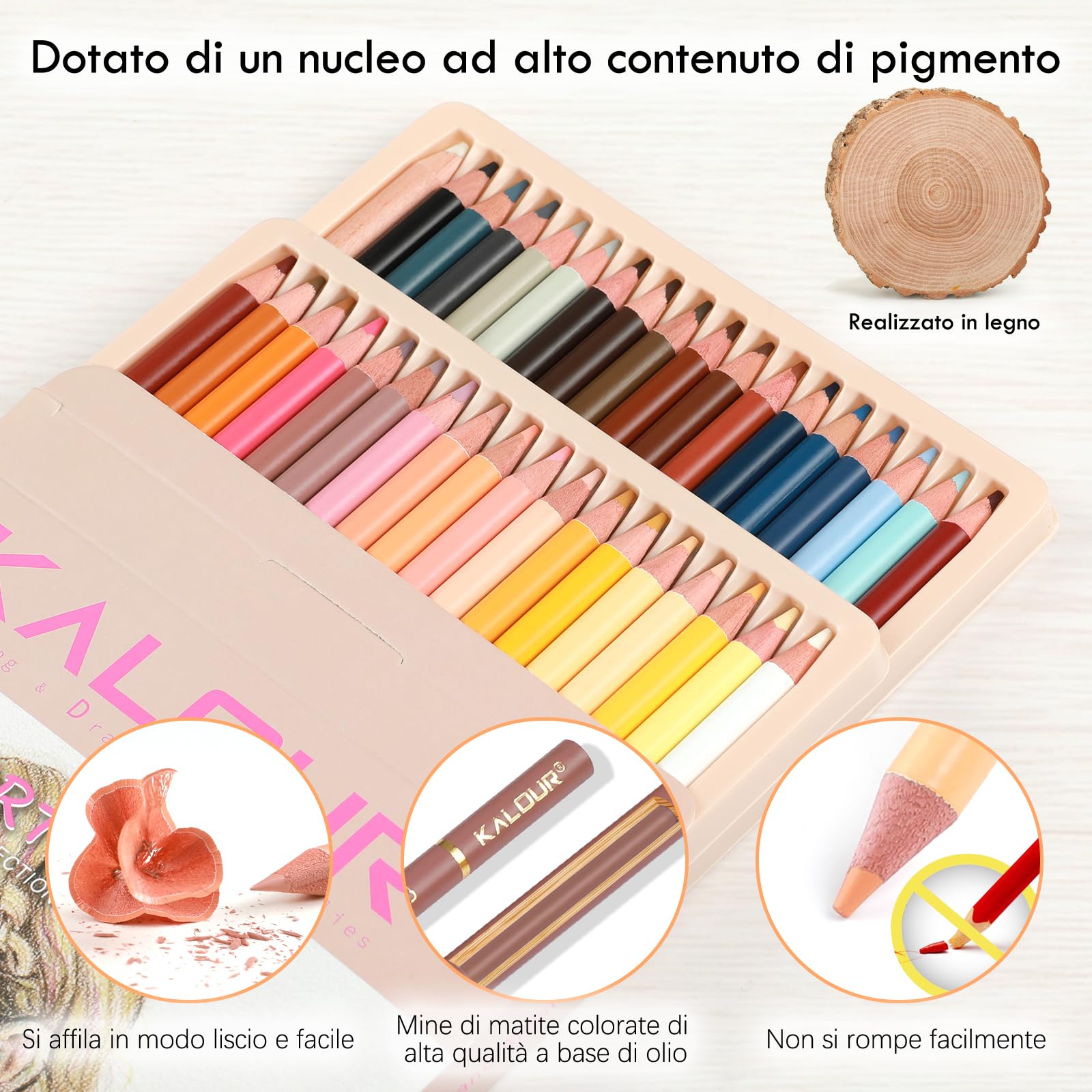 KALOUR PDAS 36 Toni Pelle Matite Colorate Set Ritratto a Base di Olio per Principianti Artista Adulto