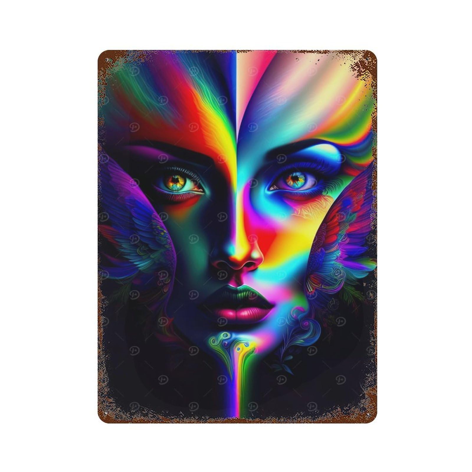 Lady Surreal 01 Retro Metal Sign 15.7"x11.8", Classic Wall Plaque for Garage, Pub Or Kitchen