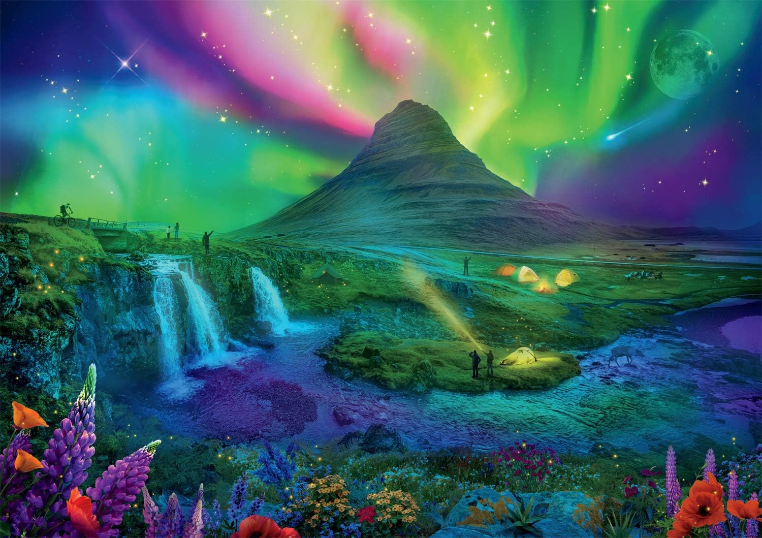 Buffalo Games - Enchanted Aurora - 300 Large Piece Jigsaw Puzzle for Adults Challenging Puzzle Perfect for Game Nights - 300 Large Piece Finished Puzzle Size is 21.25 x 15.00