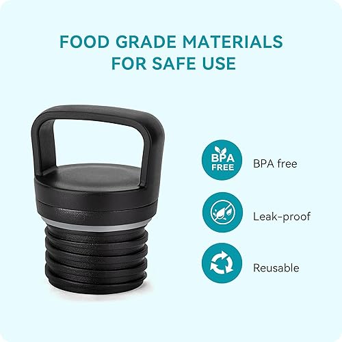 Miniatura 3 de Tapa para Hydro Flask boca estándar, tapa de repuesto para botellas de agua deportivas con aislamiento de boca estrecha Iron Flask de 18, 21, 24