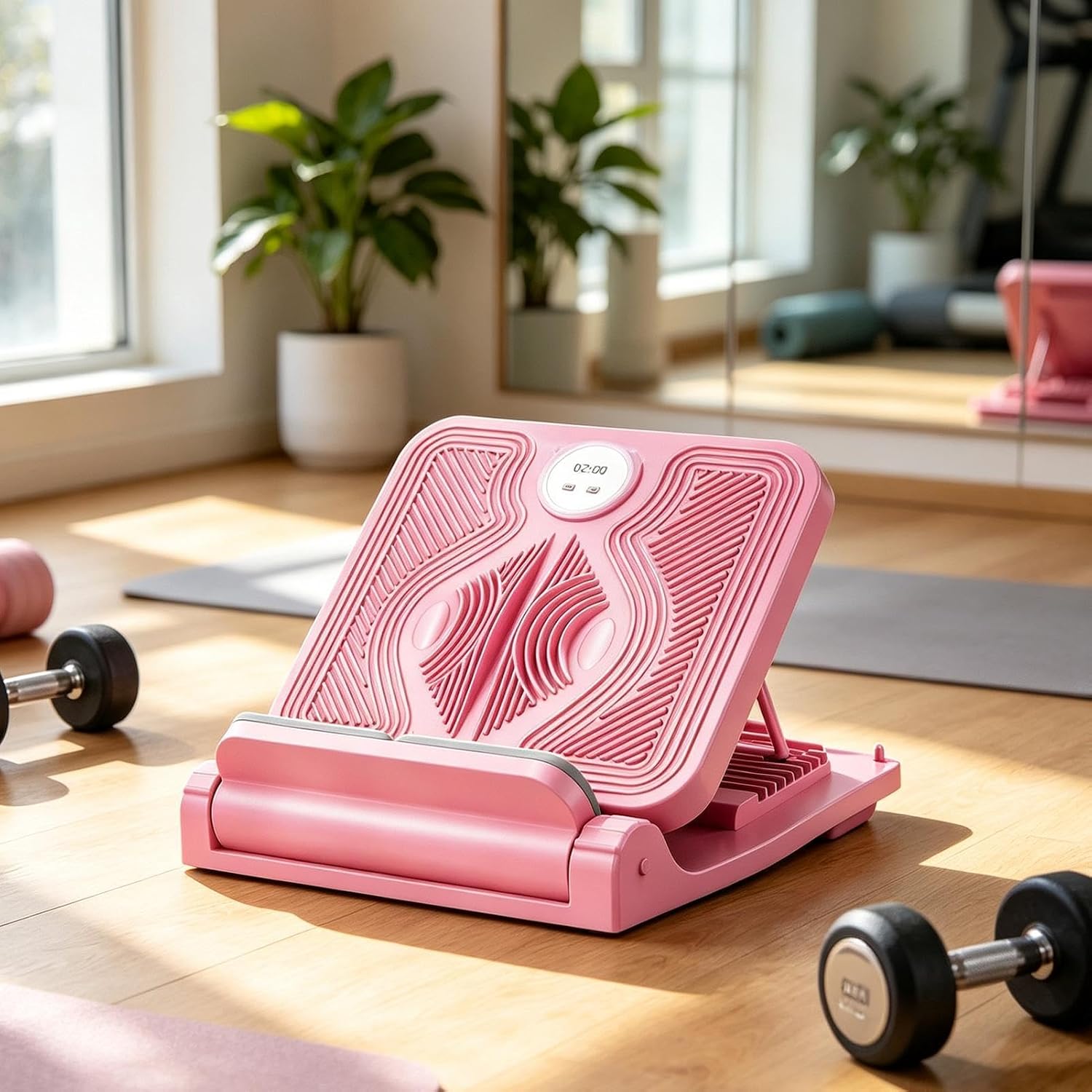 Calf Stretcher, Non-Slip Incline Board, Adjustable Angle with Timer | Non-Slip Angle Adjustable with Timer, 33x27x10cm, Calf Stretcher, Incline Slant Board, for Yoga Pilates Gym