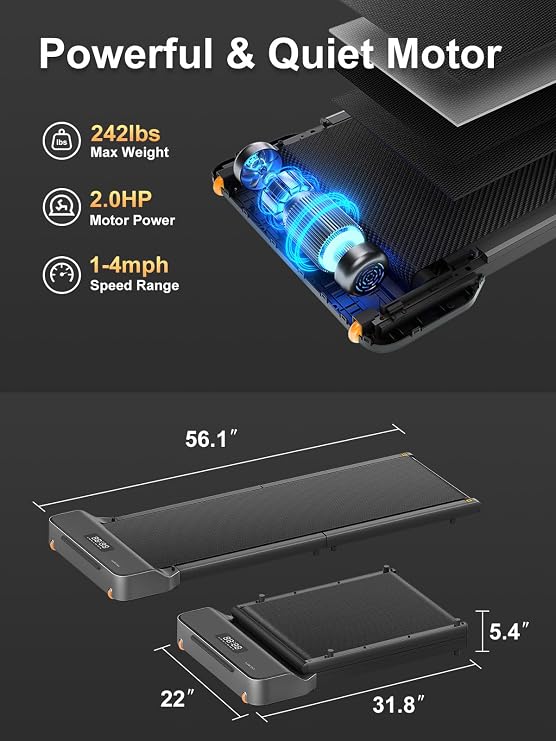 WalkingPad Z1 Foldable Walking Pad Treadmill, Under Desk Compact Design