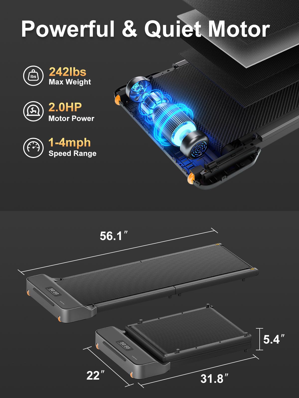 Amazon.com : WalkingPad Z1 Foldable Walking Pad Treadmill, Under