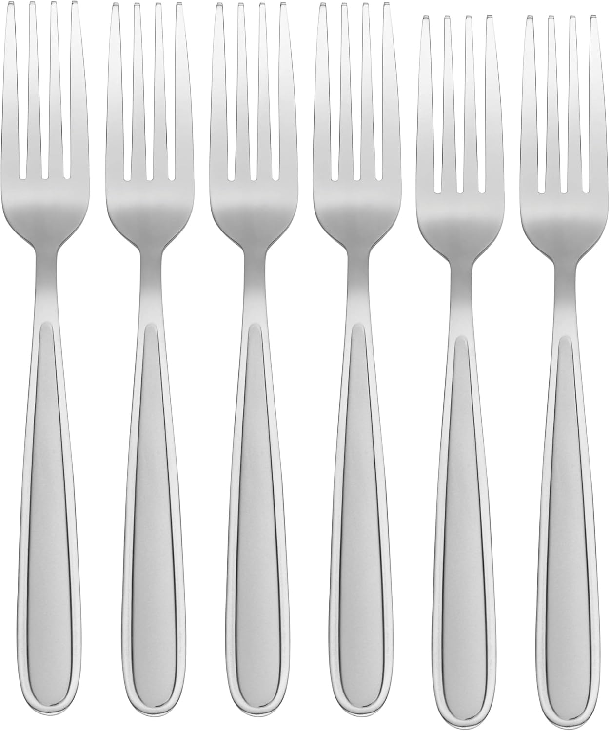 Oneida Silverware Set, Jordan Sandblasted Everyday Dinner Forks, Set Of 6, Service For 6, 18/0 Stainless Steel, Dishwasher Safe, Flatware Utensils, Cutlery, Forks Stainless Steel (Silver, 6 Piece)