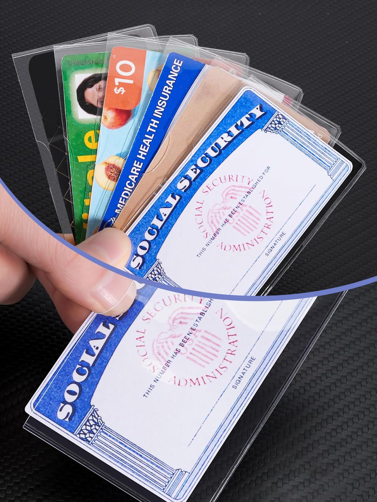 10 Pack Social Security Card Protector Sleeves, New Medicare Card Protector Sleeve, 12 Mil Clear PVC Water Resistant Sleeves for New Medicare Cards, Business Cards, ID Cards