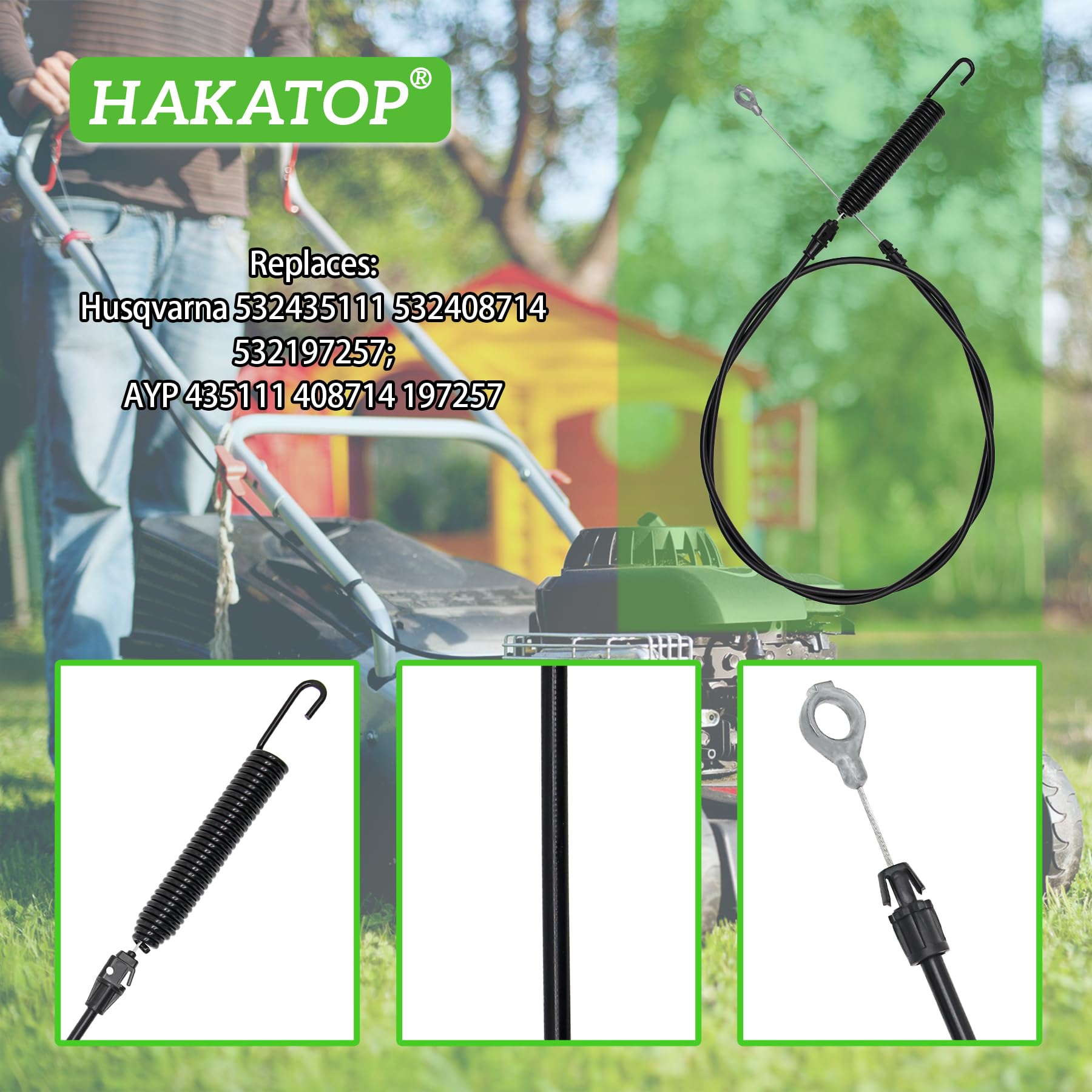 Amazon.com : HAKATOP Deck Engagement Clutch Cable 435111 532435111 