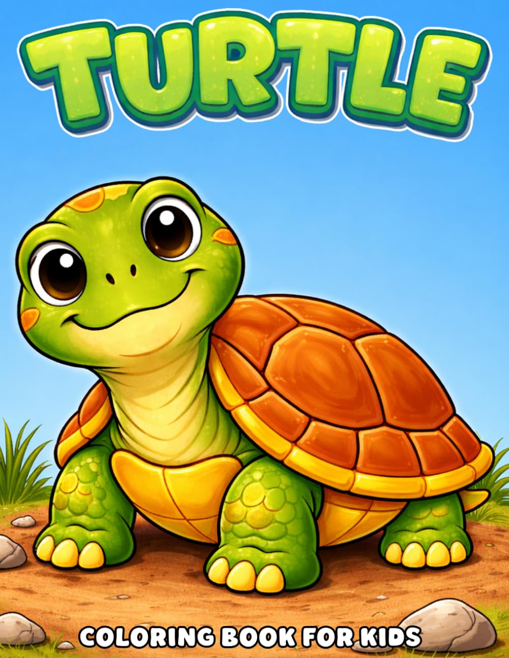 Turtle Coloring Book for Kids: Fun, Cute and Easy Turtle Pages with Bold Outlines, Simple Scenes for Kids