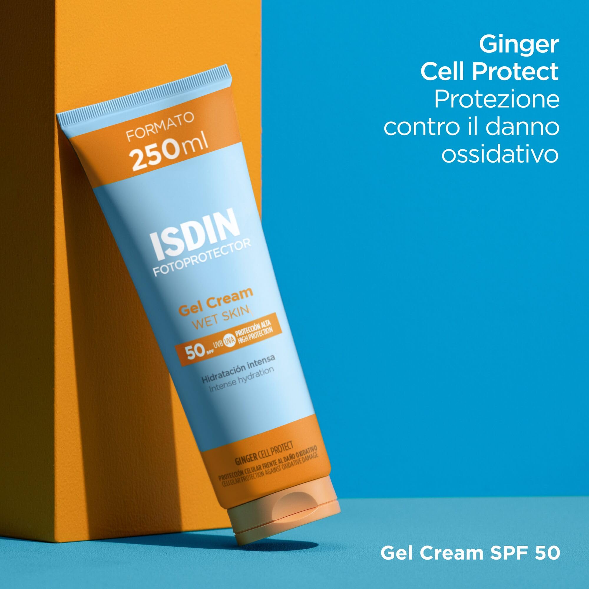 ISDIN Fotoprotector Wet Skin Gel Cream SPF 50 | Crema-Gel Corpo Rinfrescante e Idratante | Assorbimento Rapido