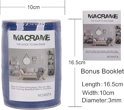 Miniatura 85 de NOANTA Cuerda de macramé color naranja brillante, 0.079 in x 220 yardas, cuerda de algodón colorido para colgar en la pared, ganchos de plantas